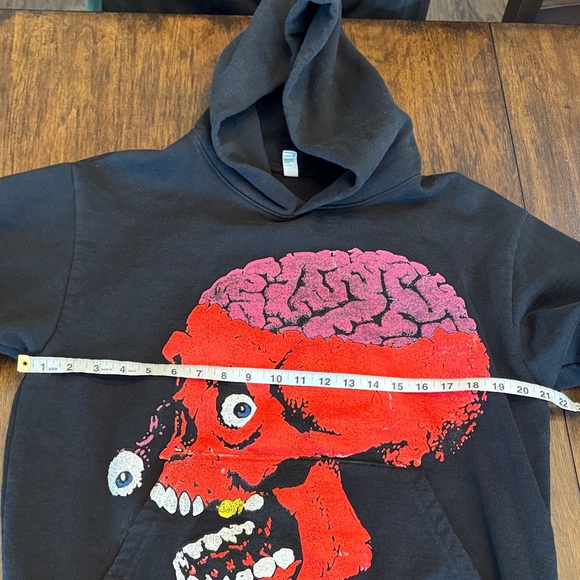 Ransom Puff Print Skull Black Hoodie with Red Skull Graphic made in the USA - Picture 4 of 12